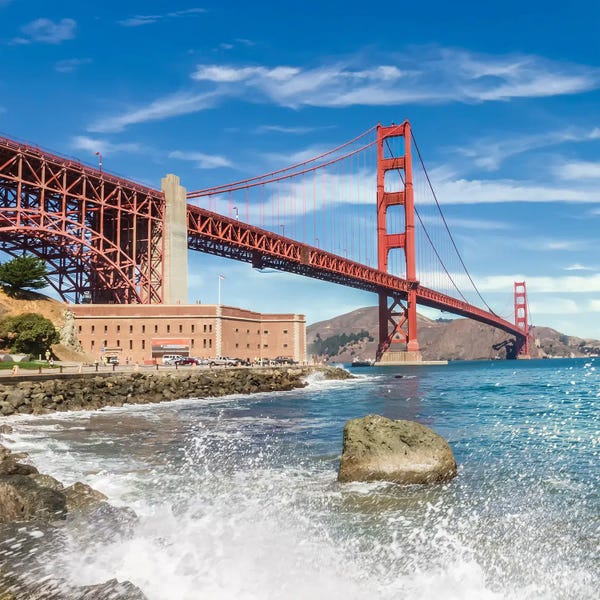 Golden Gate Bridge: Golden Gate Bridge Coastline Impression by Melanie Viola