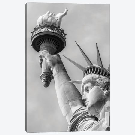 New York City Monochrome Statue Of Liberty Canvas Print #MEV550} by Melanie Viola Canvas Wall Art