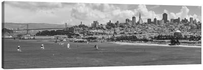 San Francisco Skyline | Monochrome Canvas Art Print - Melanie Viola