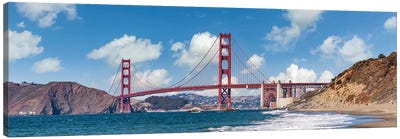 Golden Gate Bridge Baker Beach Panoramic View Canvas Art Print - Golden Gate Bridge