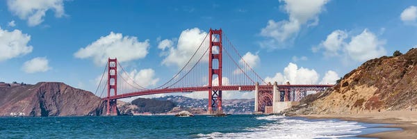 Golden Gate Bridge: Golden Gate Bridge Baker Beach Panoramic View by Melanie Viola