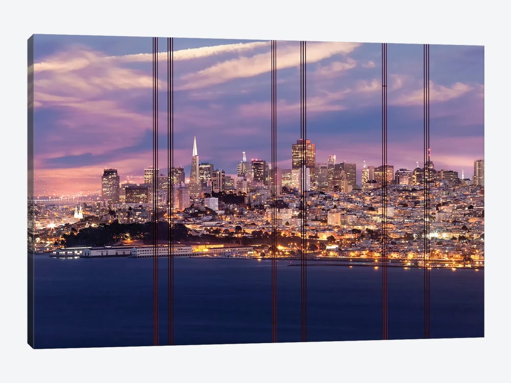 San Francisco Evening Skyline by Melanie Viola 1-piece Canvas Art Print