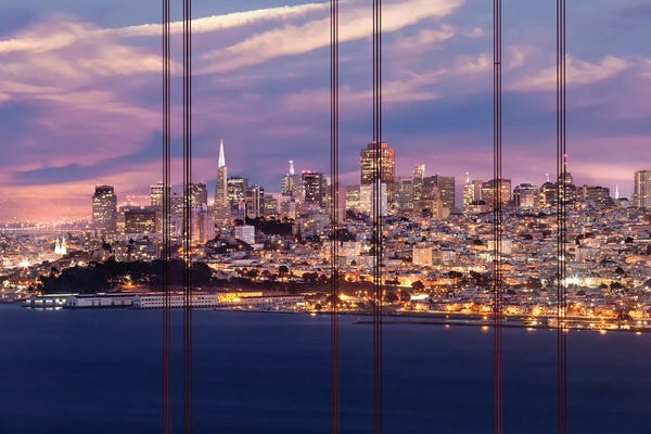 San Francisco Skylines: San Francisco Evening Skyline by Melanie Viola