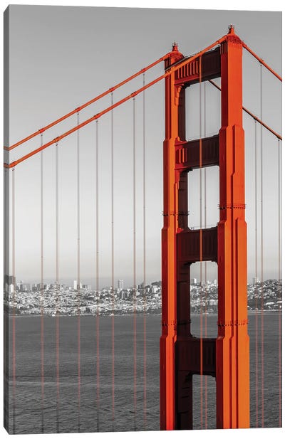 San Francisco Golden Gate Bridge And Skyline | Colorkey Canvas Art Print - San Francisco Art