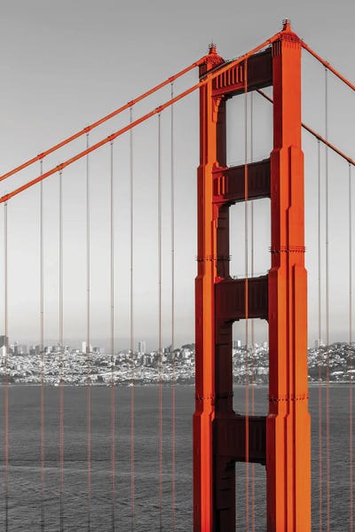 Golden Gate Bridge: San Francisco Golden Gate Bridge And Skyline | Colorkey by Melanie Viola