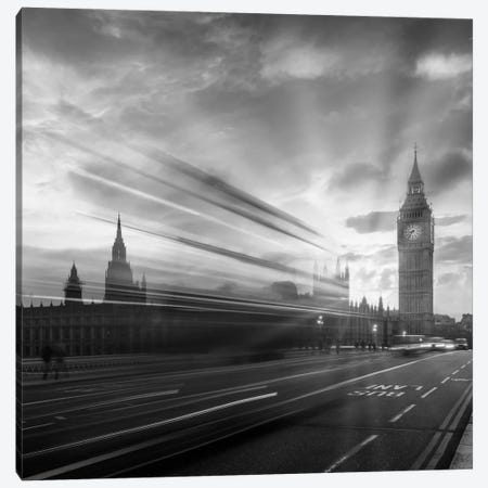 Westminster Evening Mood | Monochrome Canvas Print #MEV562} by Melanie Viola Canvas Print