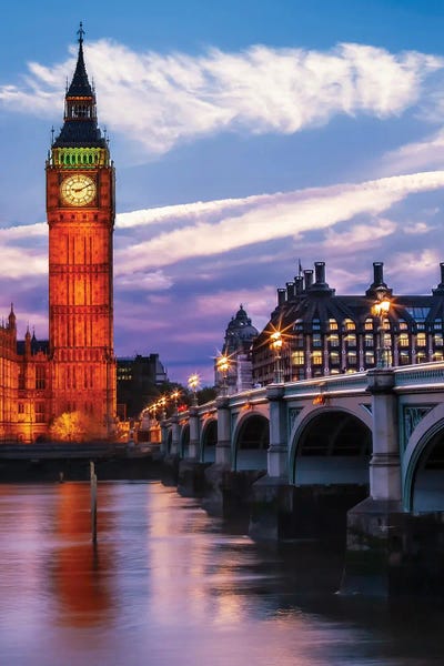 England: Evening At Westminster Bridge by Melanie Viola