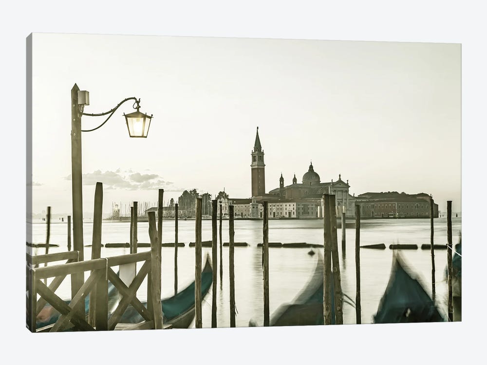 Venice Gondolas In The Early Morning by Melanie Viola 1-piece Canvas Artwork