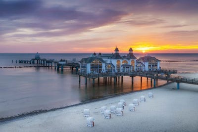 Baltic Sea Sellin Pier During Sunrise by Melanie Viola multi panel art