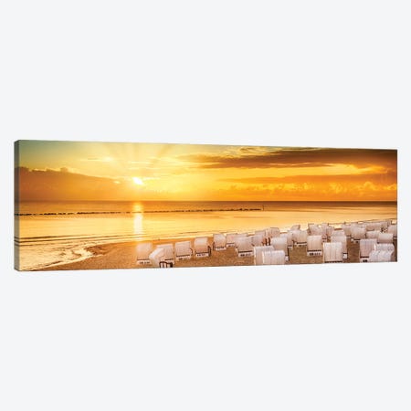Baltic Sea Sunrise | Panoramic View Canvas Print #MEV607} by Melanie Viola Canvas Art Print