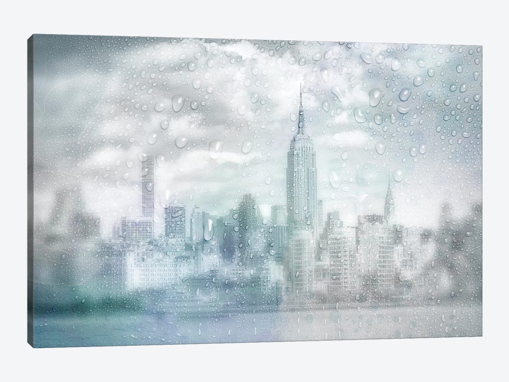 Midtown Manhattan Rainy Day | Dreamy Blue by Melanie Viola 1-piece Art Print