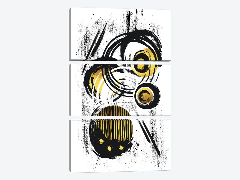 Abstract Painting XXX | Gold by Melanie Viola 3-piece Art Print