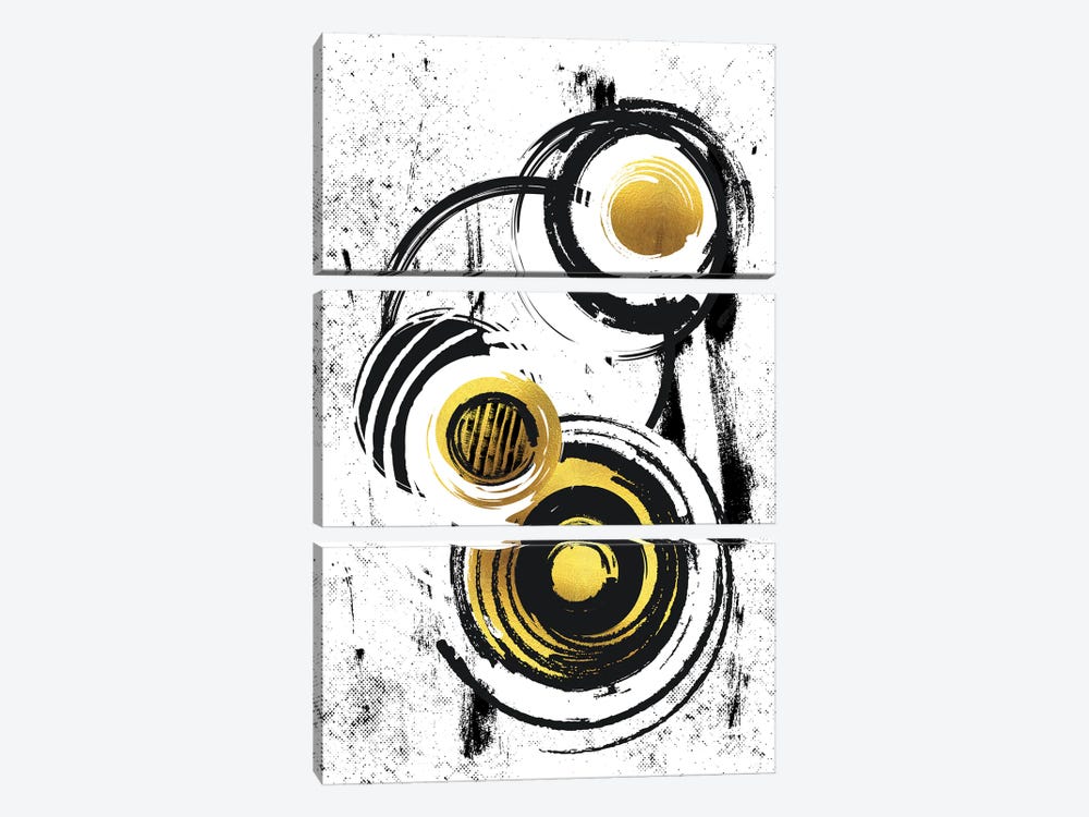 Abstract Painting XXXIV | Gold by Melanie Viola 3-piece Canvas Art Print