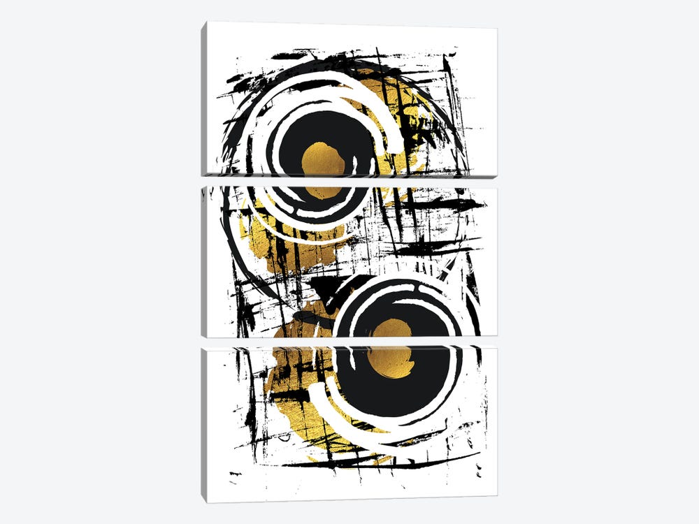 Abstract Painting XXXV | Gold by Melanie Viola 3-piece Canvas Wall Art