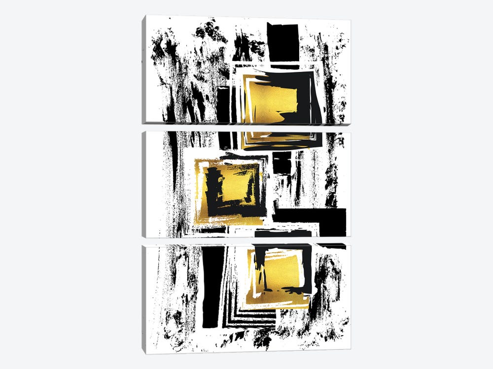 Abstract Painting XXXVI | Gold by Melanie Viola 3-piece Canvas Wall Art