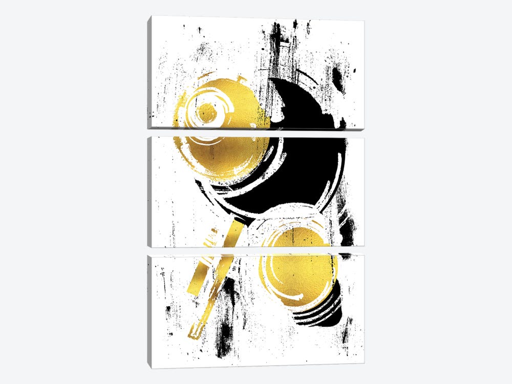 Abstract Painting XXXVIII | Gold by Melanie Viola 3-piece Canvas Art