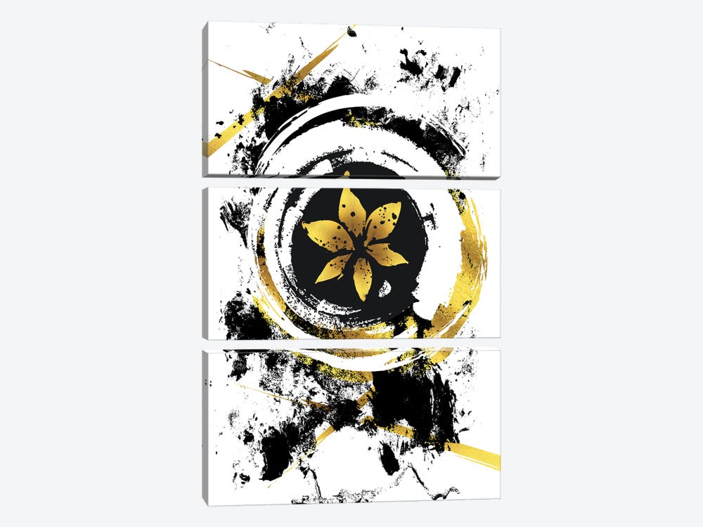 Abstract Painting XXXIX | Gold by Melanie Viola 3-piece Art Print