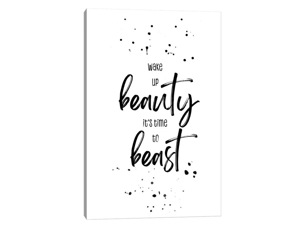 Black White Wall Art Abstract Canvas Painting Beauty And The Beast