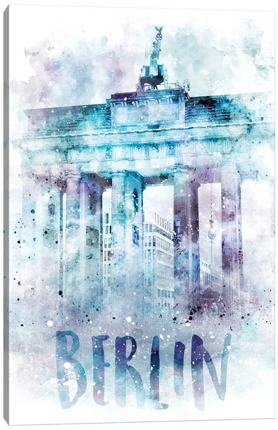 Modern Berlin Brandenburg Gate  Canvas Art Print - Famous Monuments & Sculptures