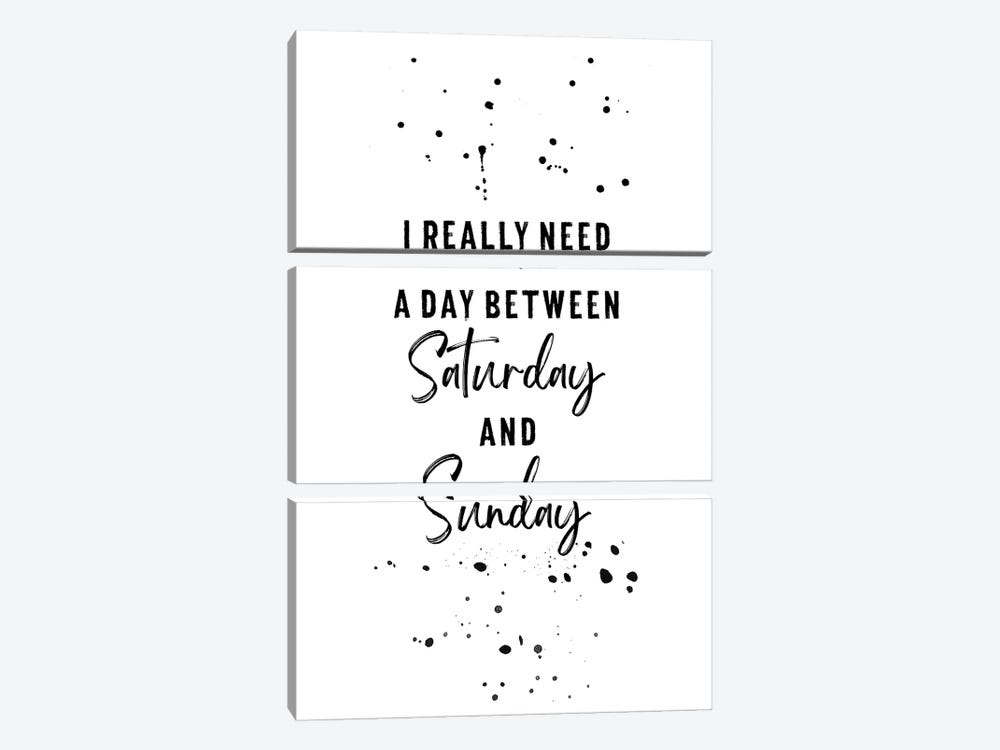 Day Between Saturday And Sunday by Melanie Viola 3-piece Canvas Print