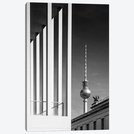 Berlin Monochrome Television Tower Canvas Print #MEV651} by Melanie Viola Art Print