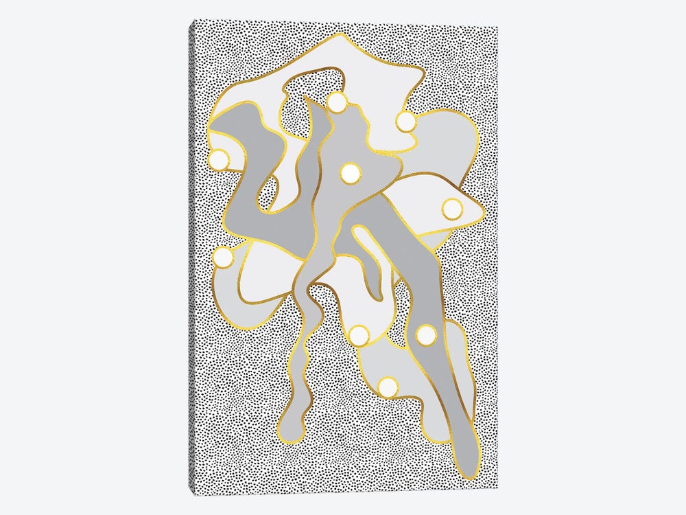 Golden Eternal Shapes by Melanie Viola 1-piece Canvas Art Print