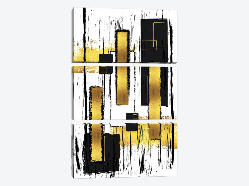 Abstract Painting L | Gold by Melanie Viola 3-piece Canvas Art