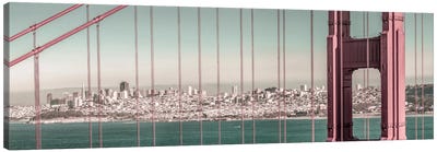 Golden Gate Bridge Panorama | Urban Vintage Style Canvas Art Print - San Francisco Art