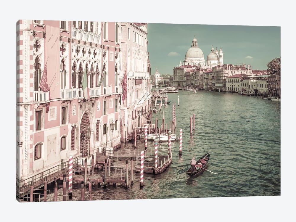 Venice Canal Grande & Santa Maria Della Salute | Urban Vintage Style by Melanie Viola 1-piece Canvas Wall Art
