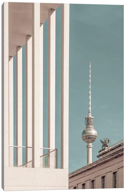 Berlin Television Tower & Museum Island | Urban Vintage Style Canvas Art Print - Berlin Art