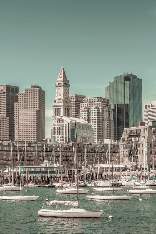 Boston Skyline North End & Financial District | Urban Vintage Style