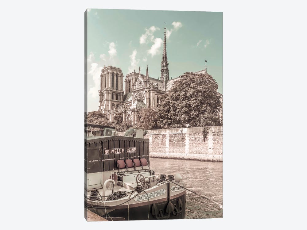 Paris Cathedral Notre-Dame | Urban Vintage Style by Melanie Viola 1-piece Canvas Print