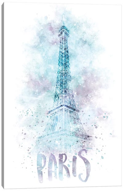 Modern Eiffel Tower  Canvas Art Print - Paris Photography
