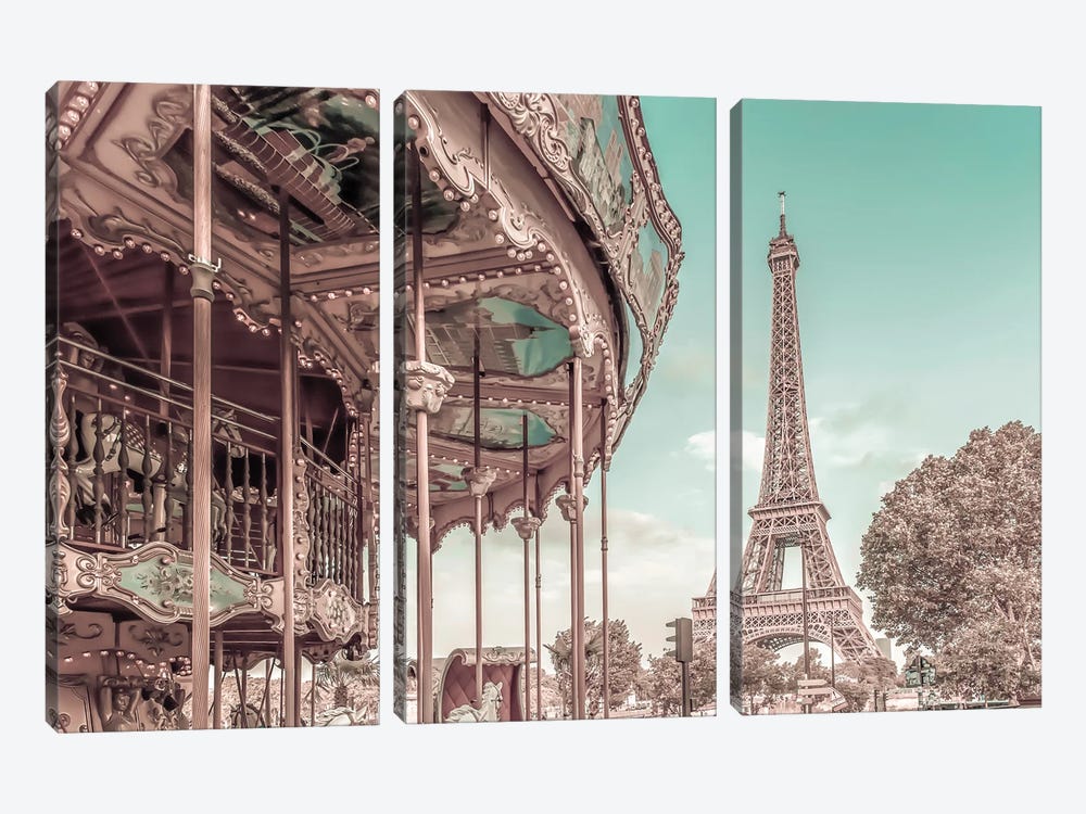 Typical Paris | Urban Vintage Style by Melanie Viola 3-piece Canvas Artwork