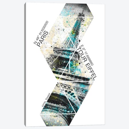 Modern Eiffel Tower Coordinates Canvas Print #MEV67} by Melanie Viola Canvas Art Print