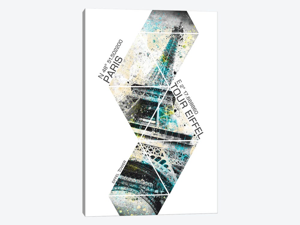 Modern Eiffel Tower Coordinates by Melanie Viola 1-piece Canvas Print
