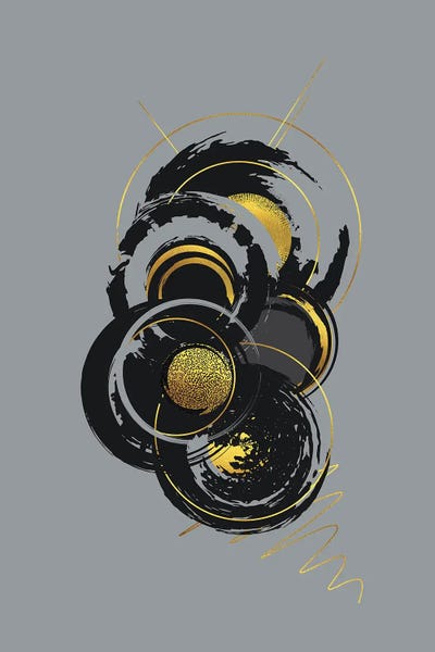 Dynamic Art VII Gold - Circle Of Life by Melanie Viola multi panel art