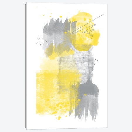 Watercolor Shapes VI | Illuminating Yellow & Ultimate Grey Canvas Print #MEV689} by Melanie Viola Canvas Art
