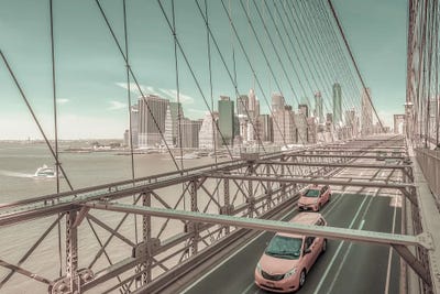 Brooklyn Bridge View | Urban Vintage Style by Melanie Viola canvas print