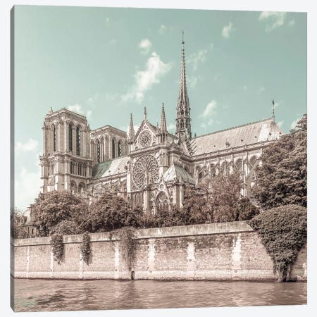 Paris Notre-Dame | Urban Vintage Style Canvas Print #MEV695} by Melanie Viola Canvas Artwork