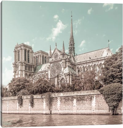 Paris Notre-Dame | Urban Vintage Style Canvas Art Print - Notre Dame Cathedral