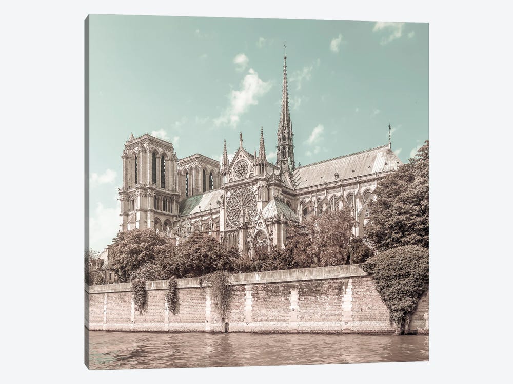 Paris Notre-Dame | Urban Vintage Style by Melanie Viola 1-piece Canvas Wall Art
