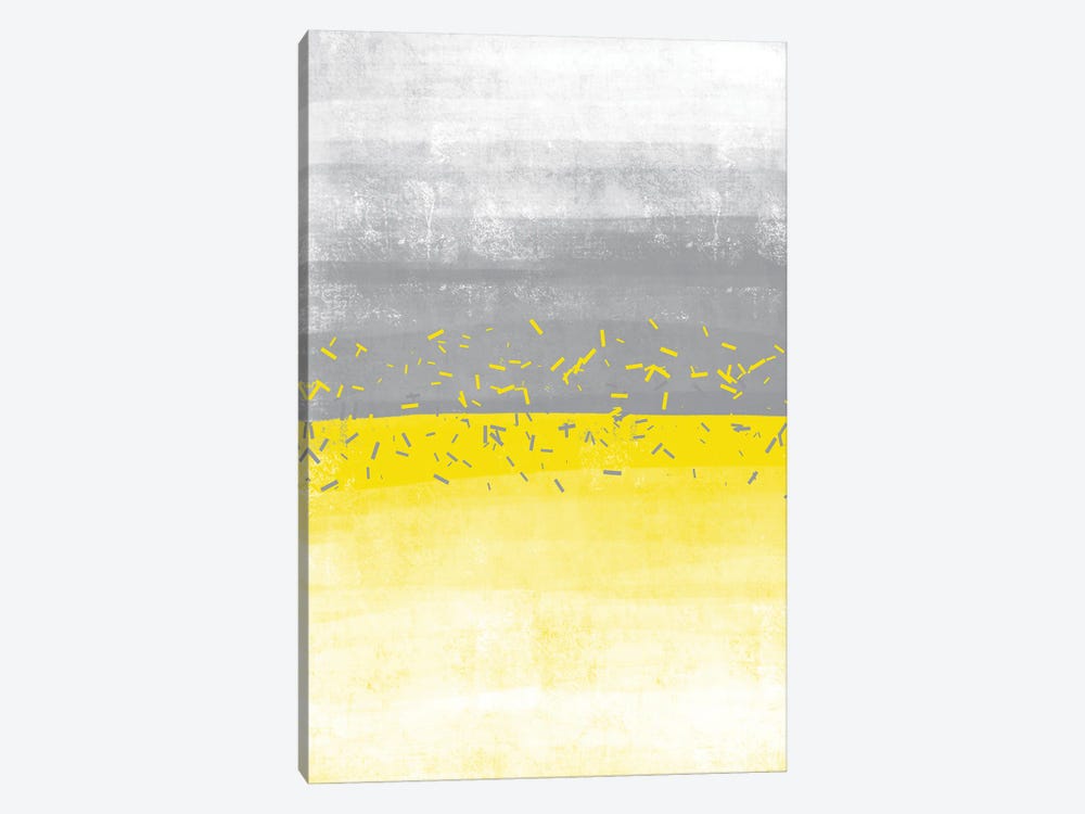 Abstract Painting No. 52 | Illuminating Yellow & Ultimate Grey by Melanie Viola 1-piece Canvas Artwork