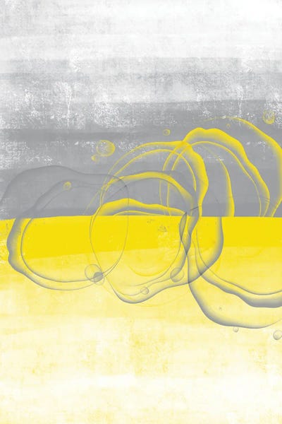 2021 | Ultimate Gray & Illuminating: Abstract Painting No. 53 | Illuminating Yellow & Ultimate Grey by Melanie Viola