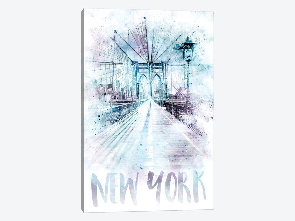 Modern NYC Brooklyn Bridge by Melanie Viola 1-piece Canvas Print