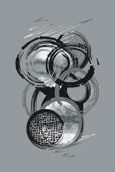 Dynamic Art No. 1 Silver - Life Stages by Melanie Viola multi panel art