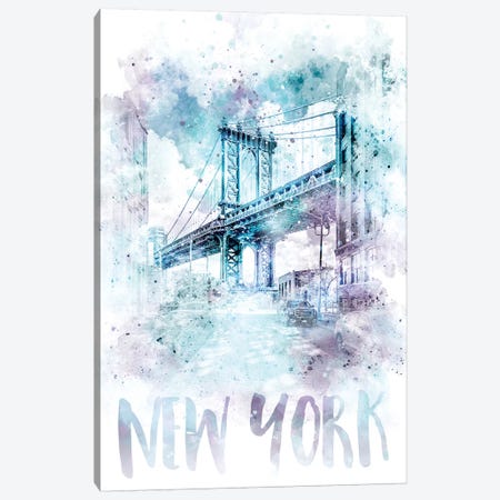 Modern NYC Manhattan Bridge  Canvas Print #MEV71} by Melanie Viola Canvas Print