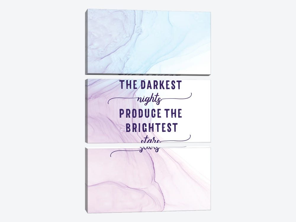 The Darkest Nights Produce The Brightest Stars | Floating Colors by Melanie Viola 3-piece Canvas Wall Art