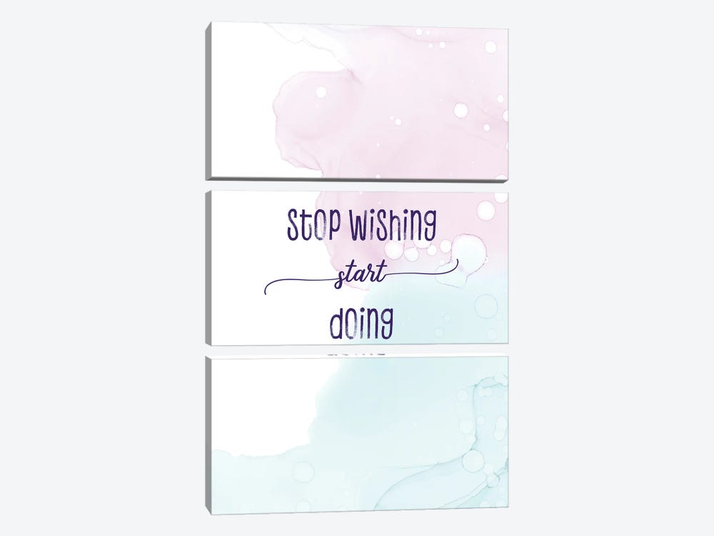 Stop Wishing Start Doing | Floating Colors by Melanie Viola 3-piece Canvas Art Print
