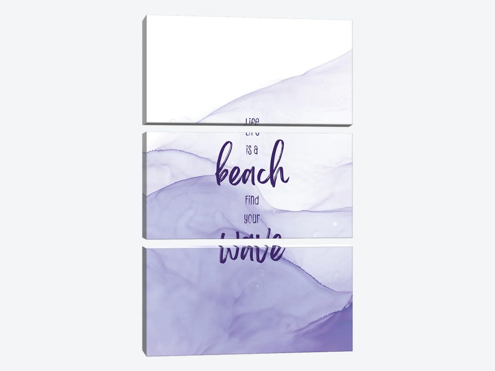 Life Is A Beach. Find Your Wave. | Floating Colors by Melanie Viola 3-piece Art Print